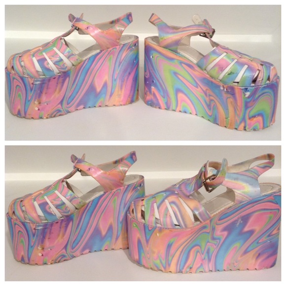 platform jelly shoes unif